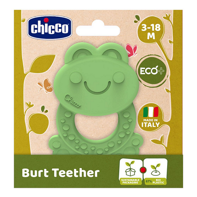 دندان‌گیر قورباغه چیکو Chicco burt Teether مناسب نوزاد ۳ تا ۱۸ ماه